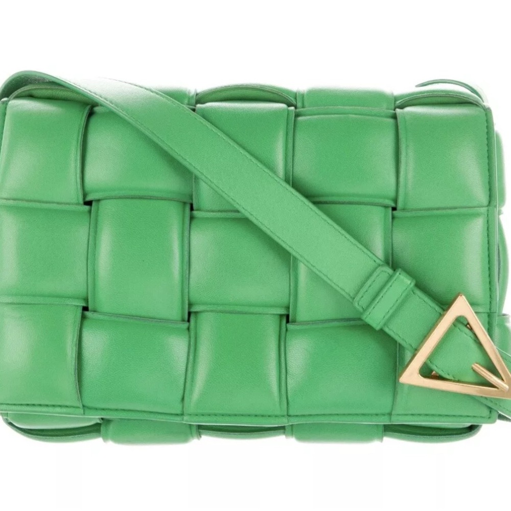 Bottega Veneta Green Intrecciato Crossbody Bag